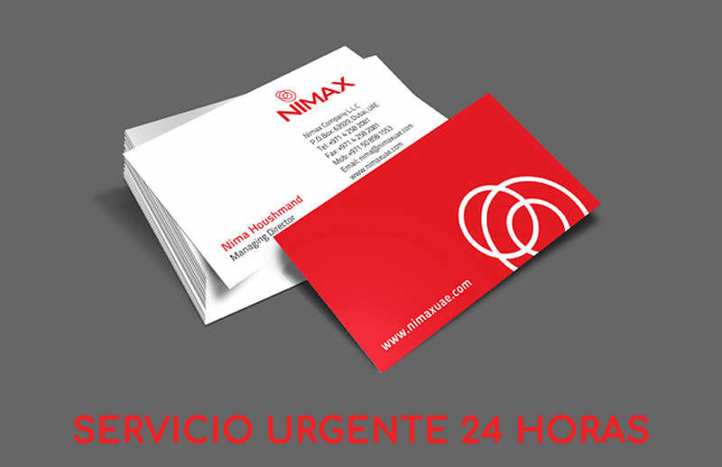 tarjetas visita express 24 horas